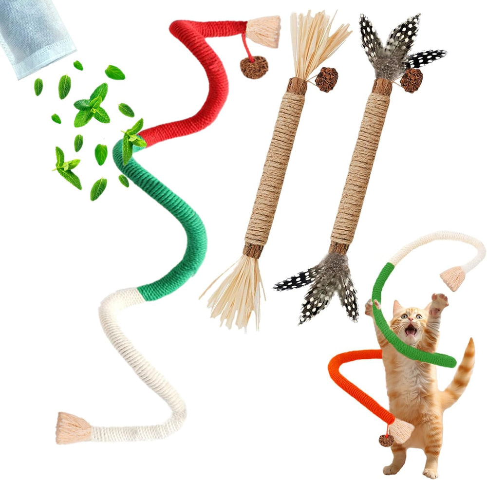 Jouet GREMBEB pour chat avec herbe à chat, trio stimulant le jeu.
