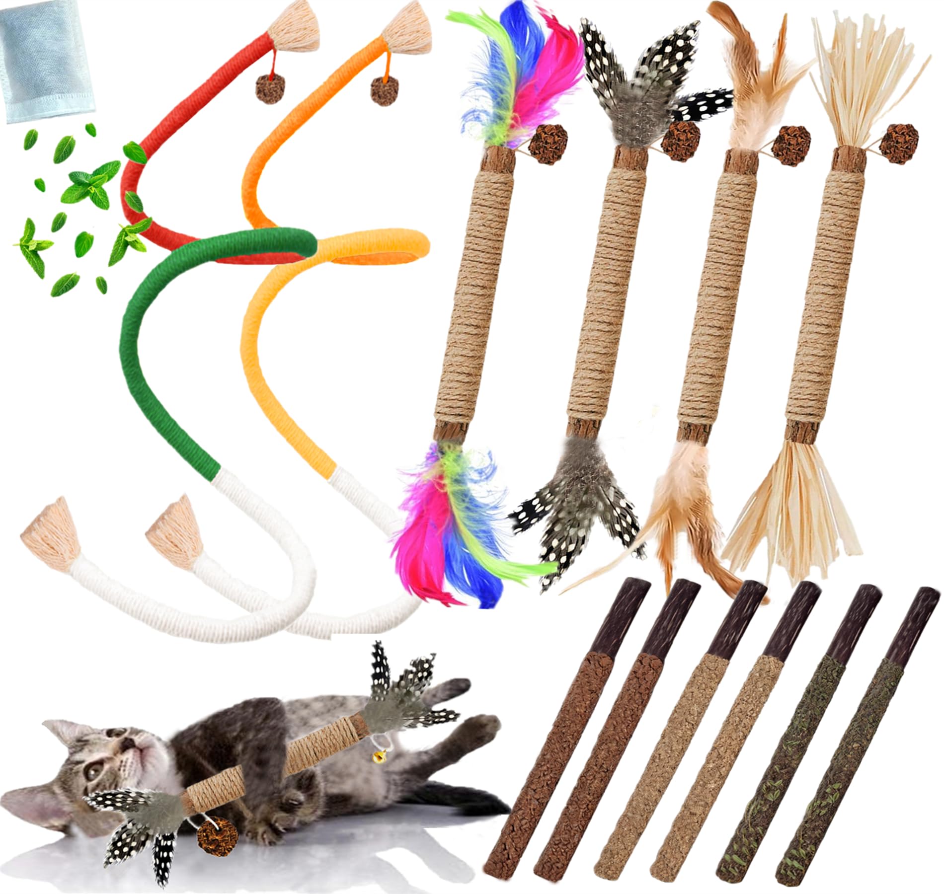 GREMBEB sac herbe chat pour stimulation et détente.