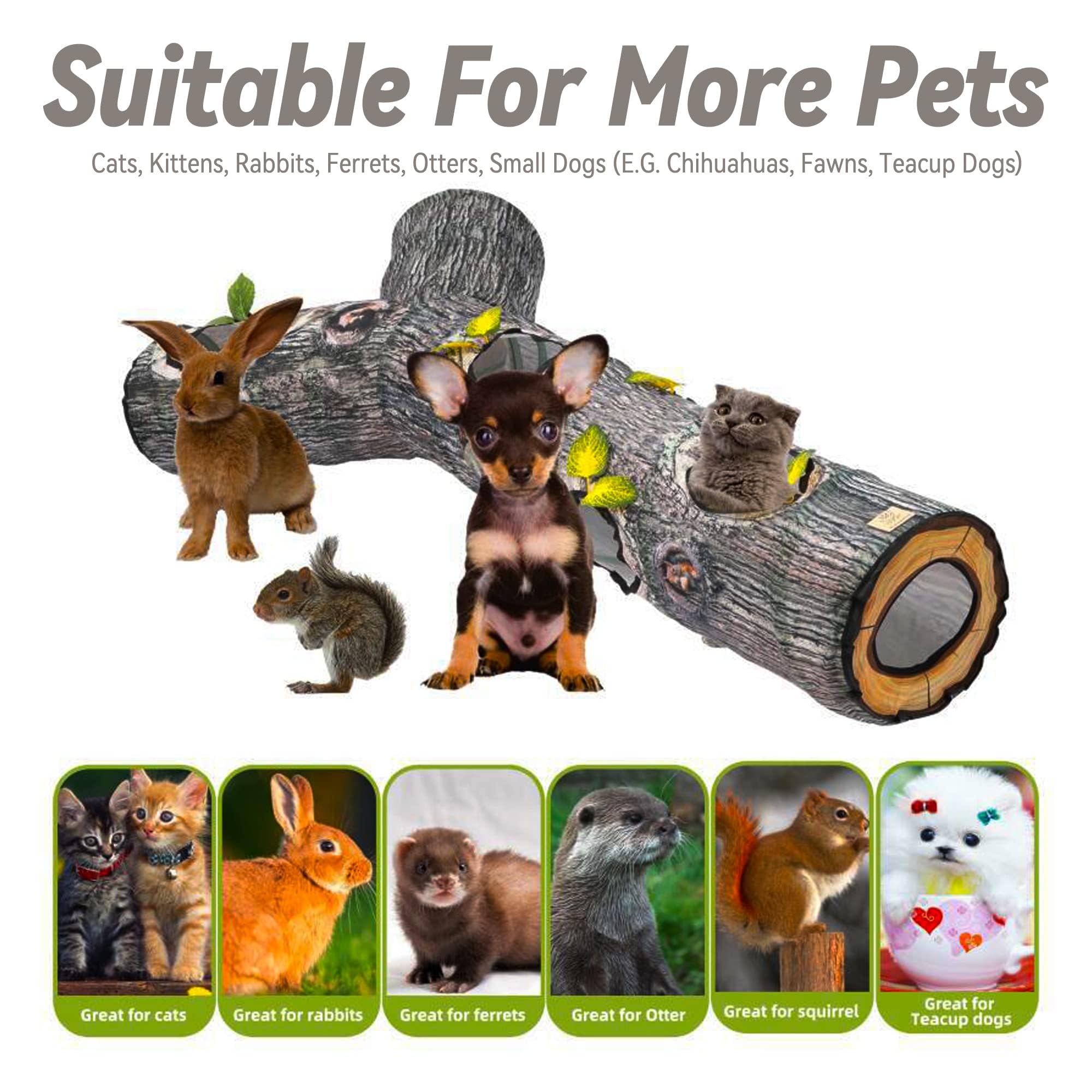 GRETMIX tunnel chat tronc arbre cadeau idéal pour chats et petits animaux