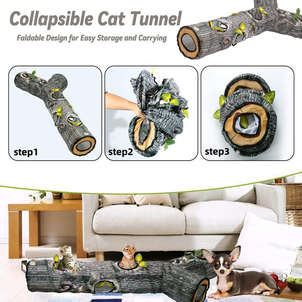 GRETMIX tunnel chat tronc arbre design naturel pour la pièce