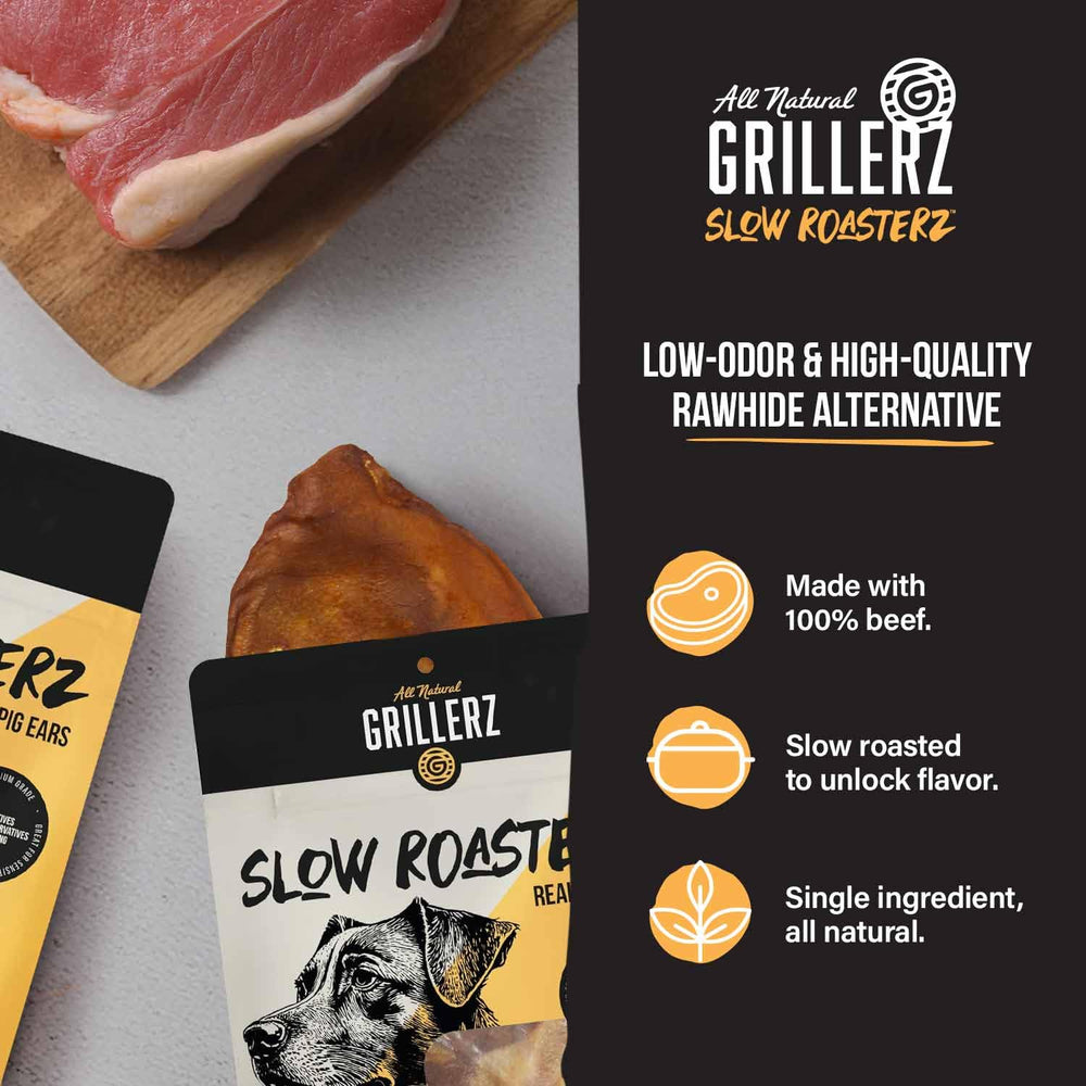 Grillerz Oreilles de Porc Réelles – chien en action, collations durables et satisfaisantes.