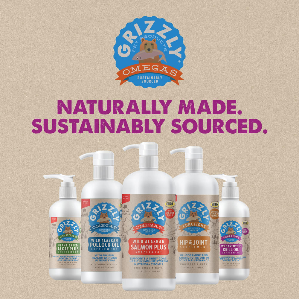 Grizzly Pet Products huile krill antarctique utilisation quotidienne – simple à servir