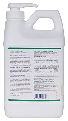 GRIZZLY PET PRODUCTS Omega Health – Verre-dose facilitant l'administration du complément.