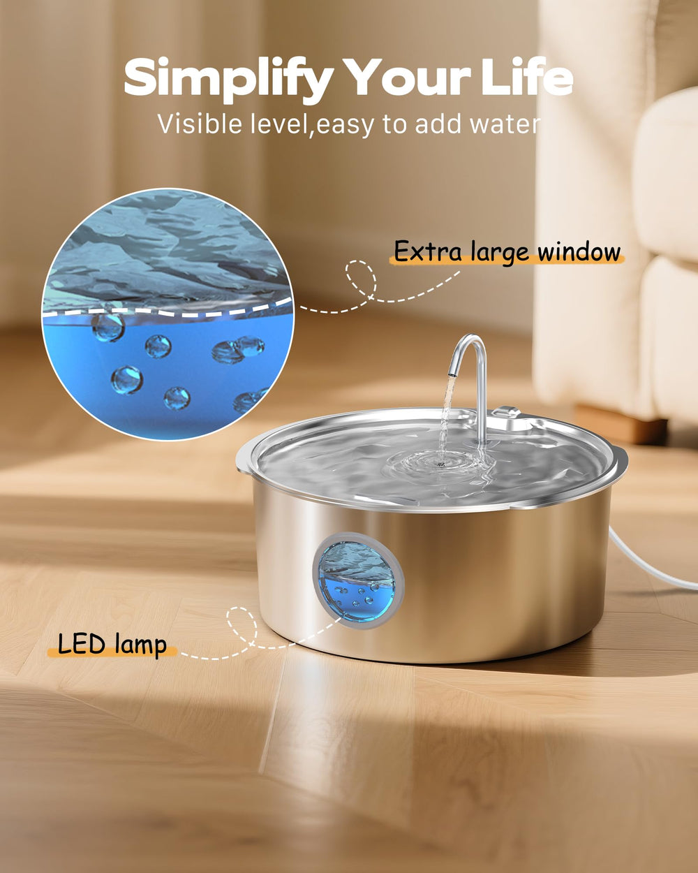 GROOKPET filtration en 4 étapes, eau plus fraîche et propre.