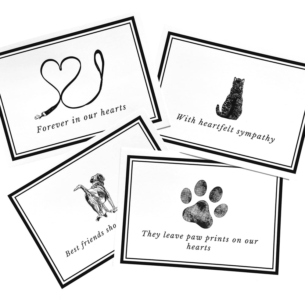 Groomers Margins – Cartes de sympathie pour animaux avec enveloppes, condoléances réfléchies.