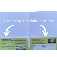 Groomers Margins Dossiers informations vitales chiots, pour un suivi clair des documents vétérinaires.