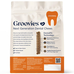 Groovies DentFit avec rainures brevetées favorisant le contact dentaire pendant la mastication.