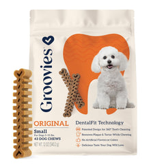 Groovies friandise dentaire flexible pour nettoyage ciblé lors de la mastication.