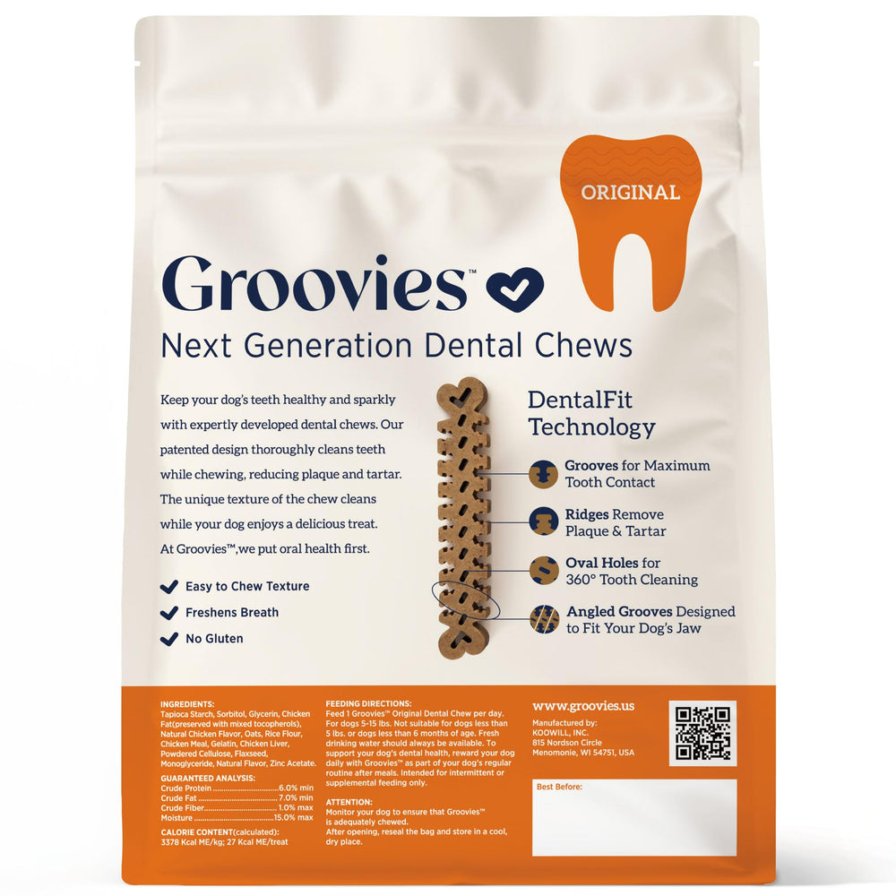 Groovies friandises mâchables: petits chiens, durables et confortables.