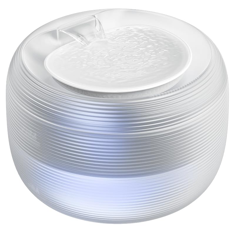 GROOVYPETS fontaine-eau-translucide vue avant stimule l'hydratation des animaux