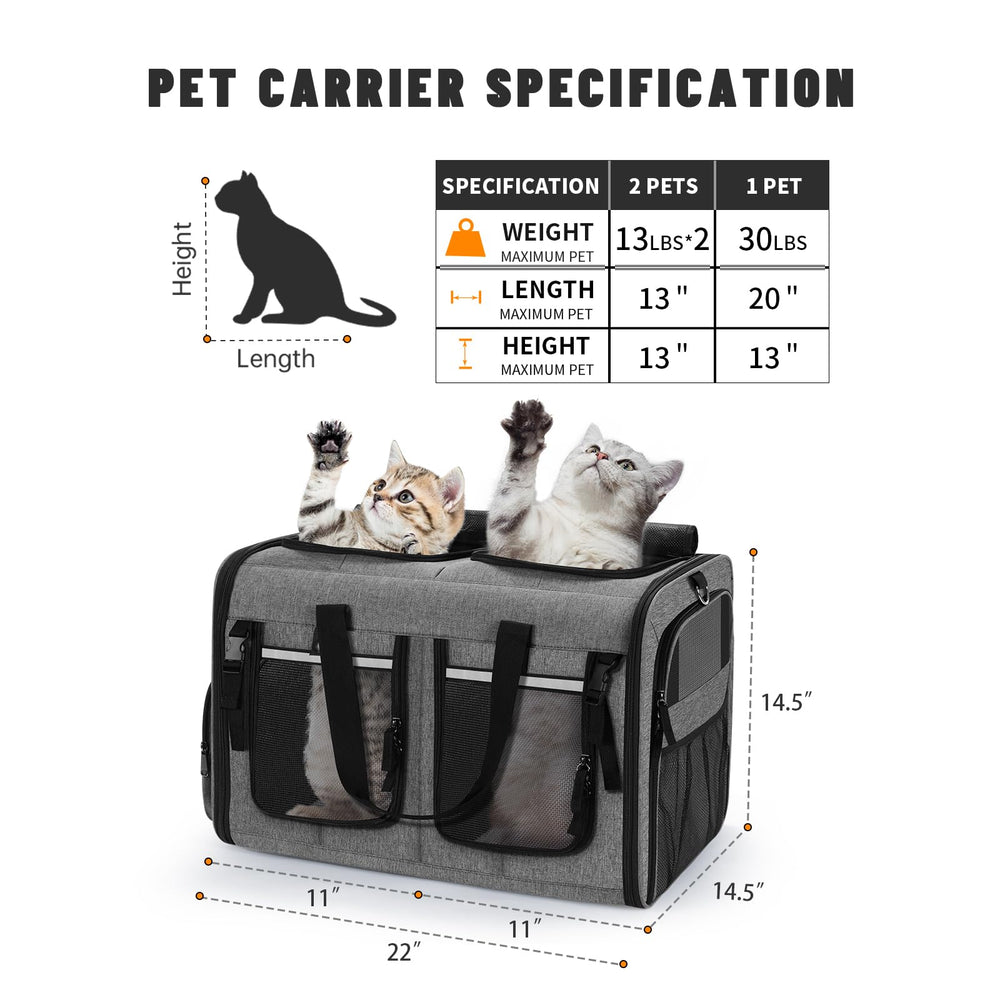 Groxkox carrier double avec design camelback pour le confort des animaux.