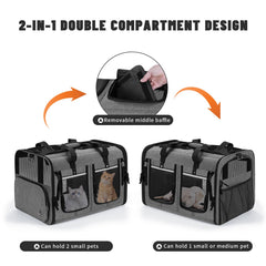 Groxkox sac pliable de voyage pour chat, rangement compact.