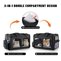 Groxkox porte-chat double avec poches avant accessibles pour les accessoires.