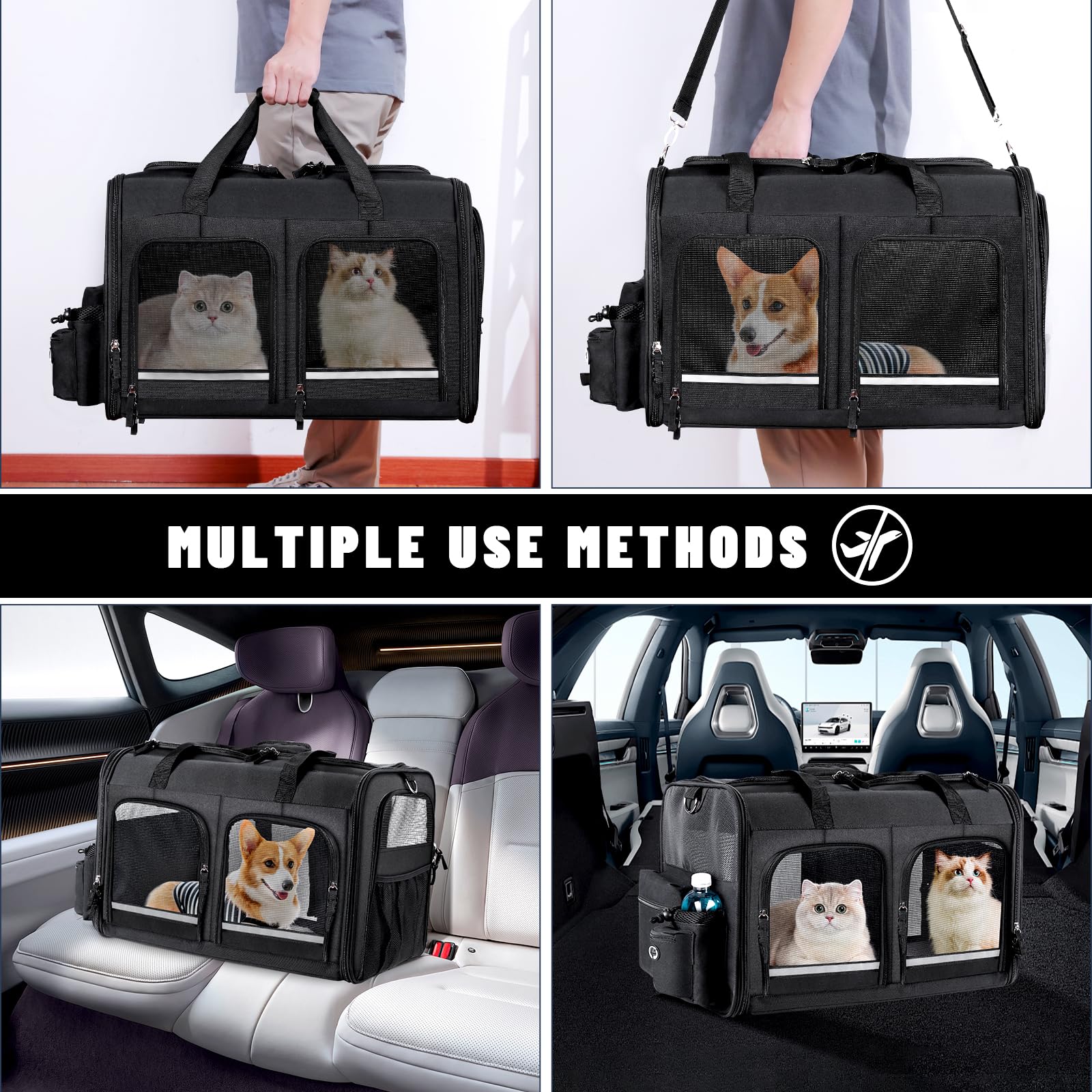 Groxkox porte-chat double durable, compagnon fiable pour les voyages.