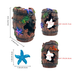 Baril cassé décoratif GSD avec cavité, refuge idéal pour Betta.