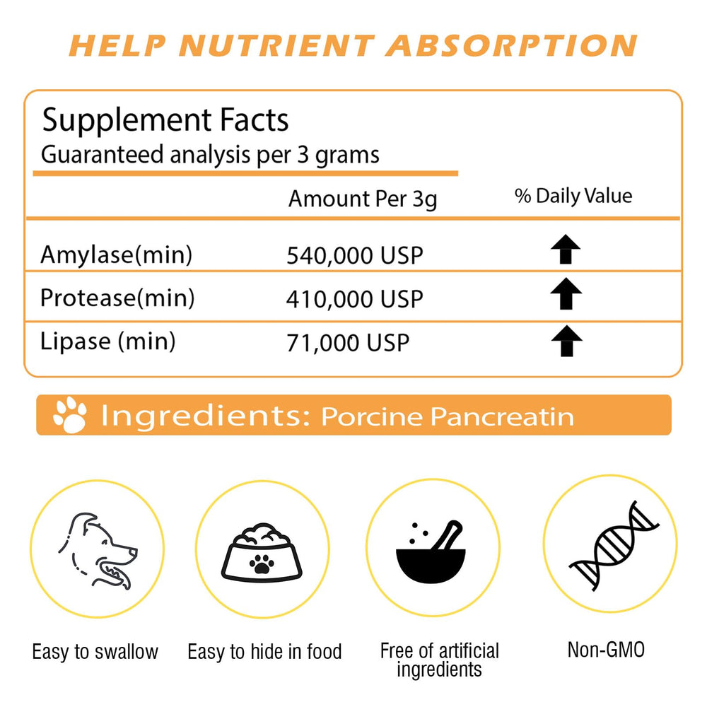 Guanshiya bouteille pancréatique chien avec étiquette lisible et dose adaptée.