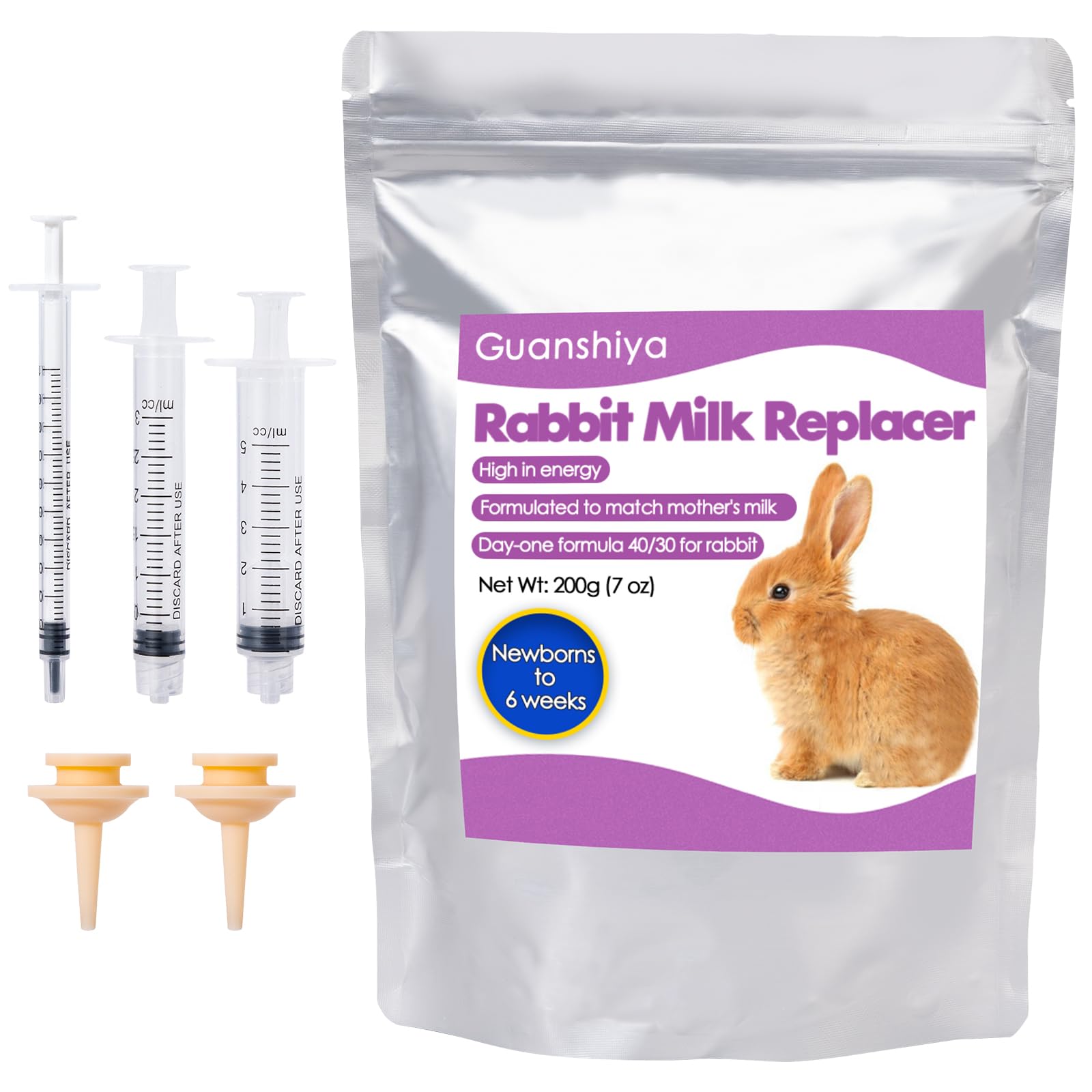 Guanshiya Lait Lapin Remplaçant utilisé pour nourrir les tout-petits lapins via biberon