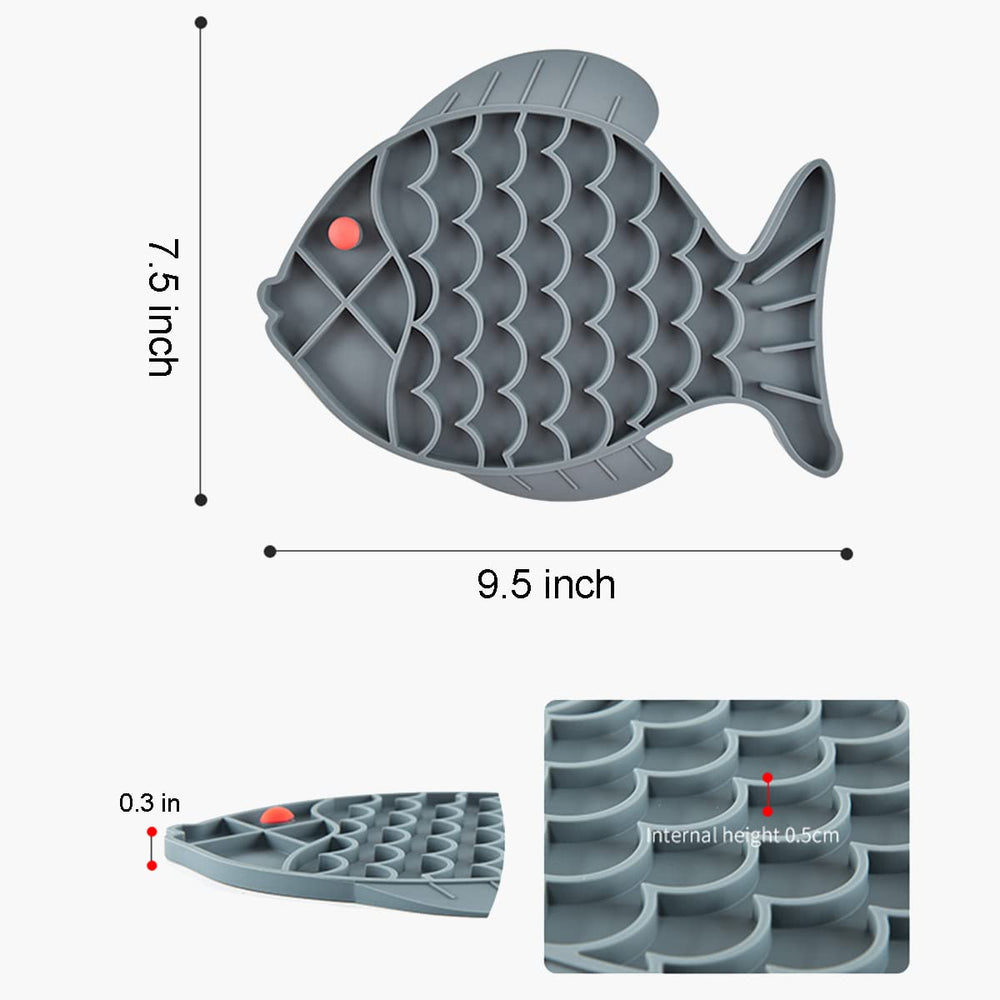 2 tapis de léchage Guardians poisson bleu-gris, adaptés à divers repas et friandises