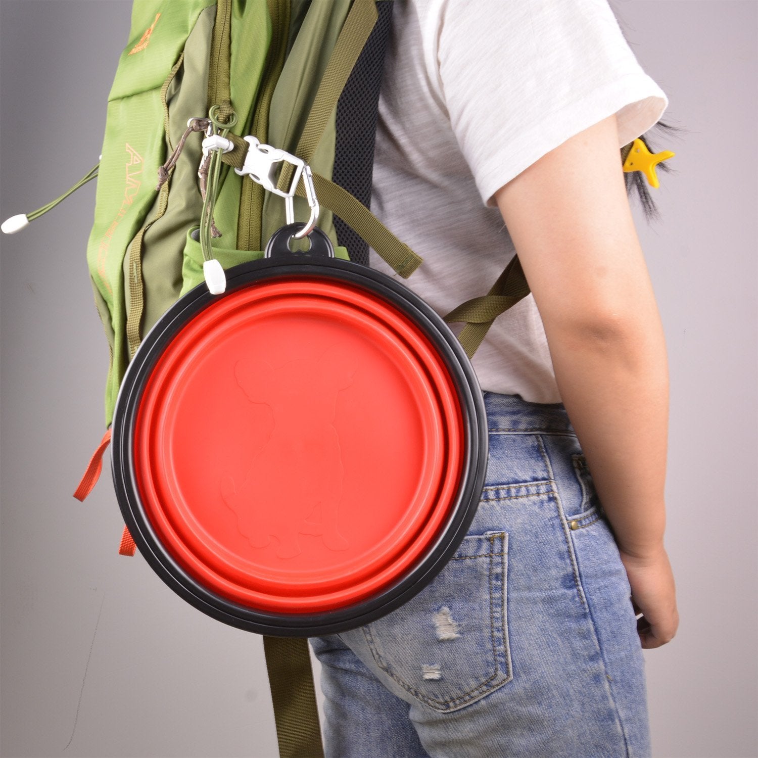 Guardians bol rouge avec carabiner, facile à accrocher au sac ou à la ceinture