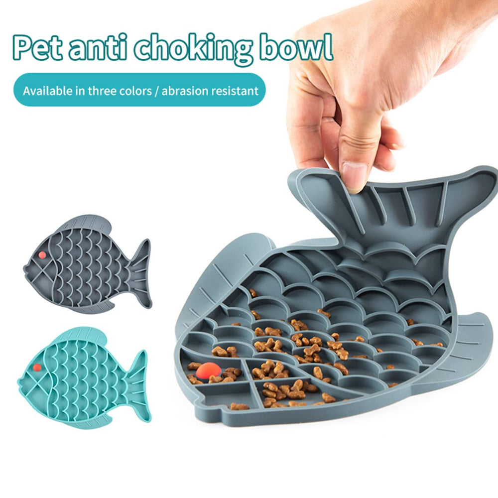 Bol en silicone Guardians poisson bleu-gris, durable et sûr pour chiens et chats