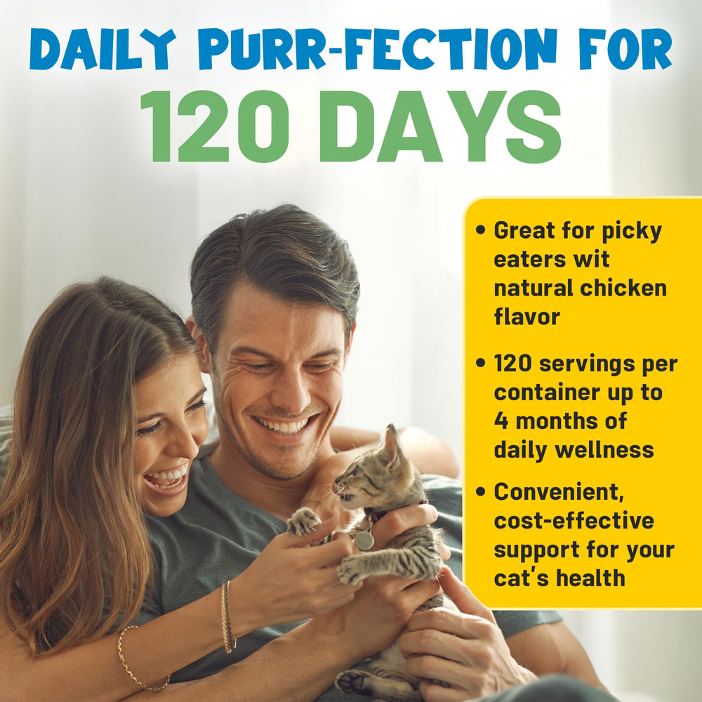 Guardian's Choice Purrbiotics – prébiotiques et fibres soutiennent l’intestin du chat.