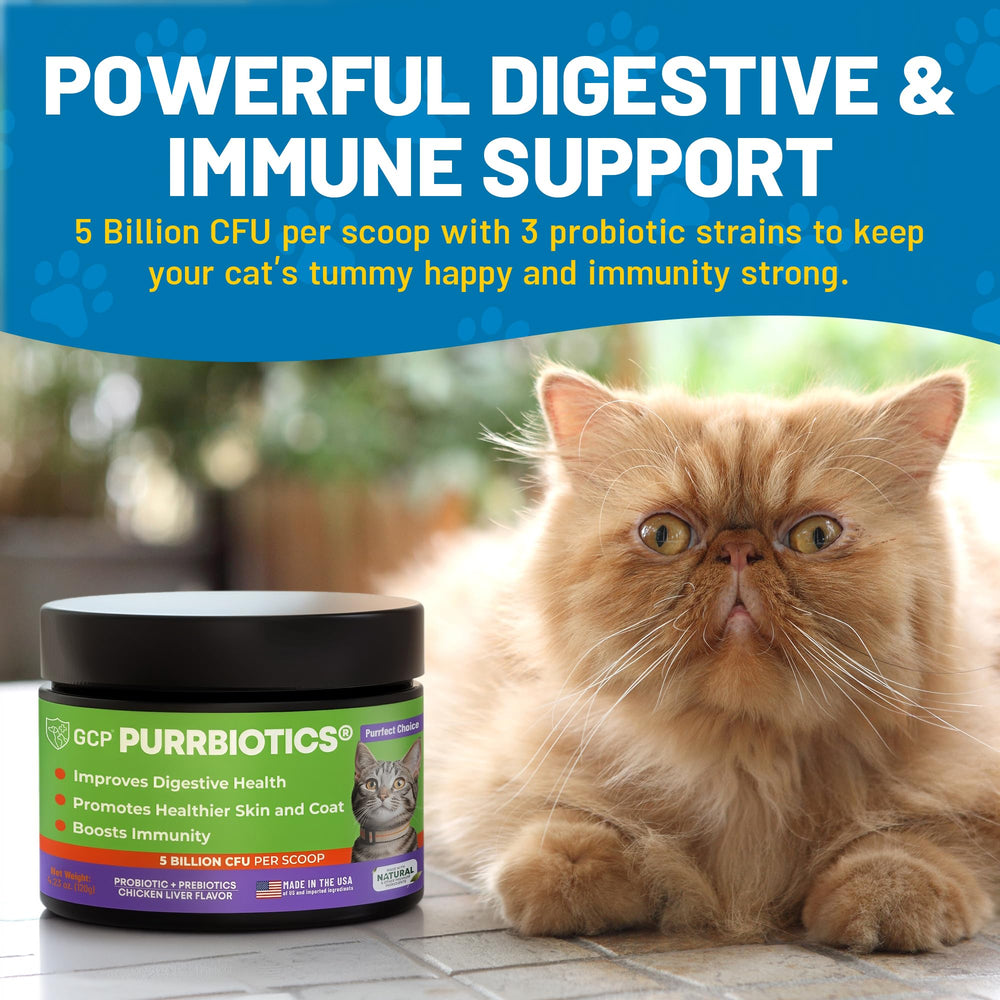Guardian's Choice Purrbiotics – saveur poulet, facile à ajouter au repas du chat.