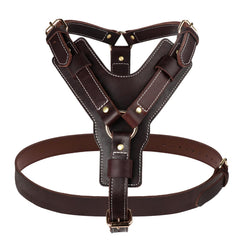 Guiding Star harnais chien cuir dur ajustable 24-30 pouces, sécurité et stabilité.