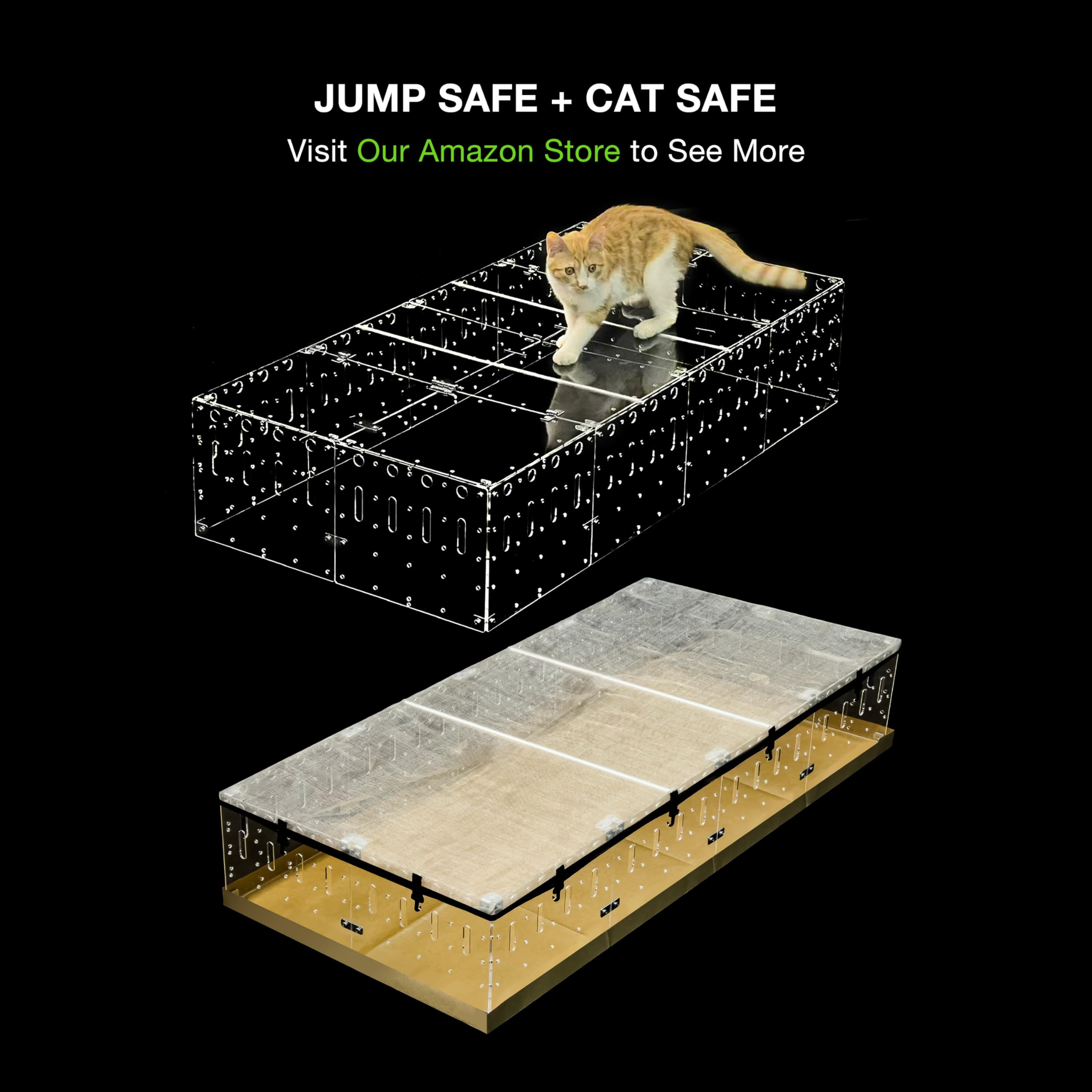 GuineaLoft Model-A cage sécurité anti-sauts avec couvercle optionnel
