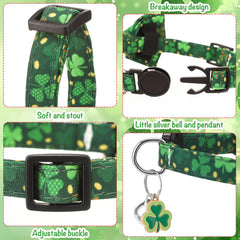 Guiqulai collier Saint-Patrick avec cloche et securite a rupture pour eviter les enchevetrements.