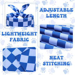 Bandana Guiqulai réversible bleu plaid, facile à changer de style