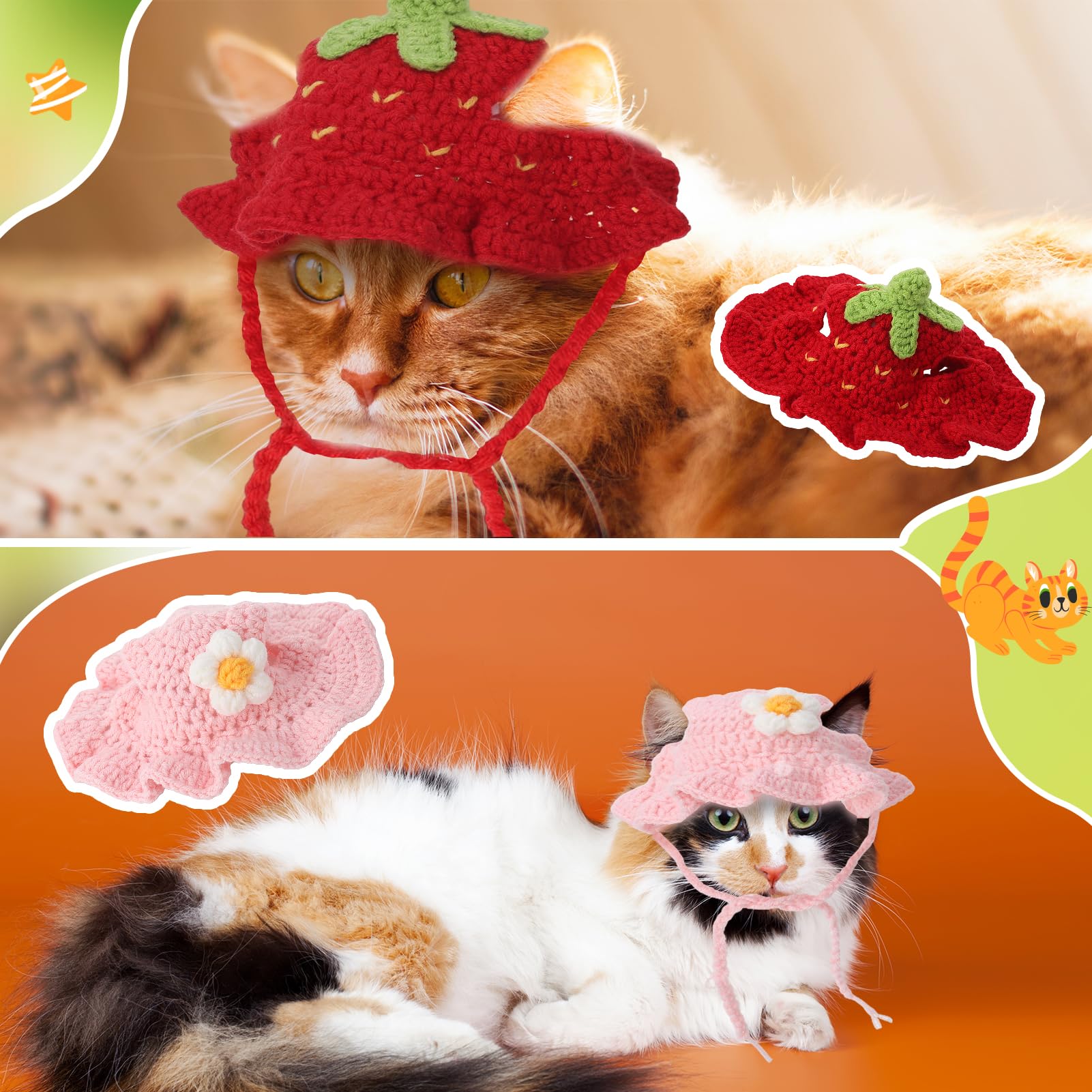 Chapeau Guiqulai fleur rose pour chat, accessoire mignon et confortable.