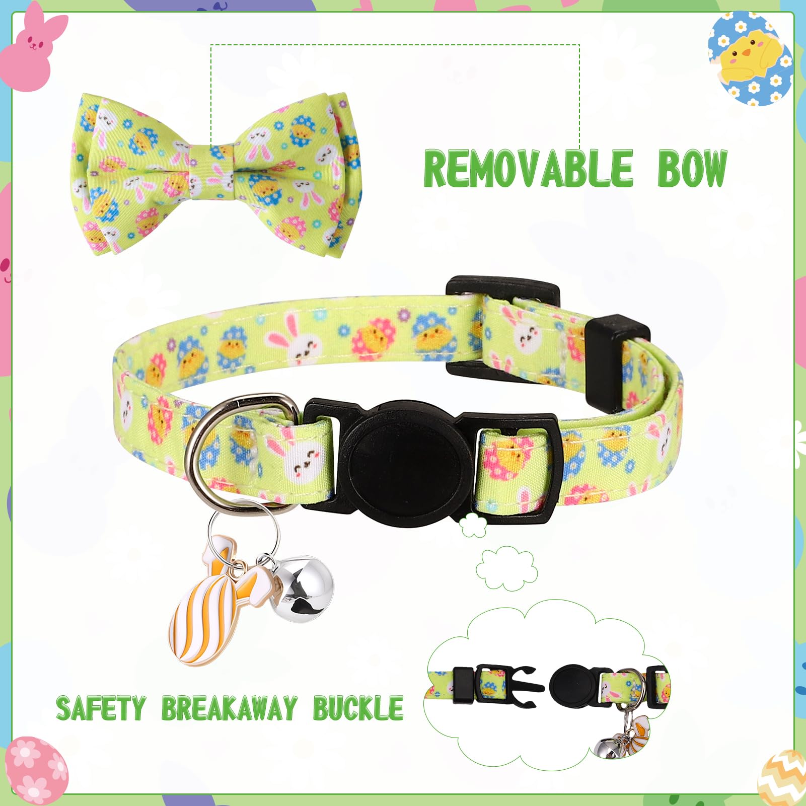 Guiqulai collier chat boucle sécurité détachable, libération rapide