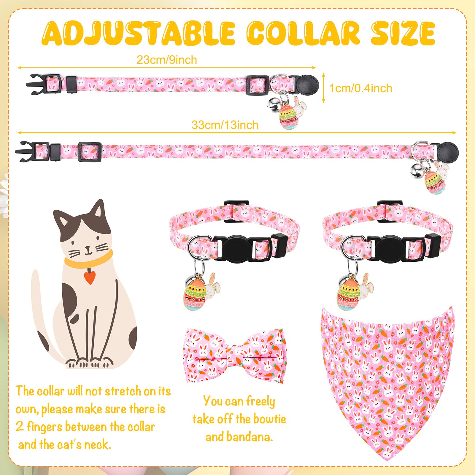 Guiqulai collier Paques securite amovible pour chats joueurs.