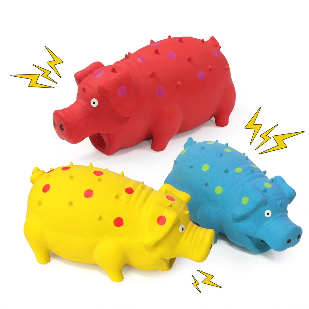 Guiwawa cochon-siffleur rouge, jouet interactif pour chien stimulant le jeu.