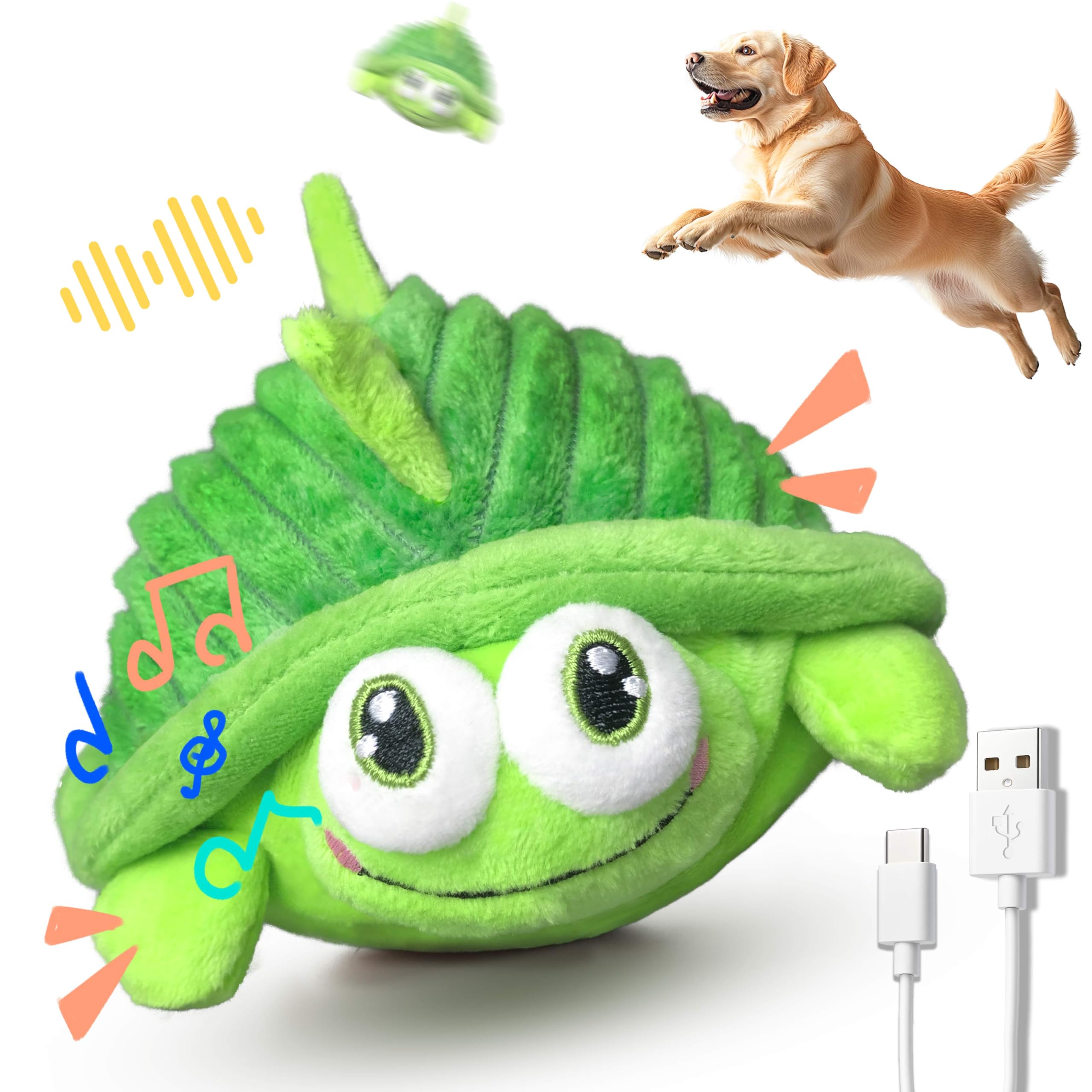 GUKCO jouet chien tortue avec balle qui rebondit pour stimulation mentale