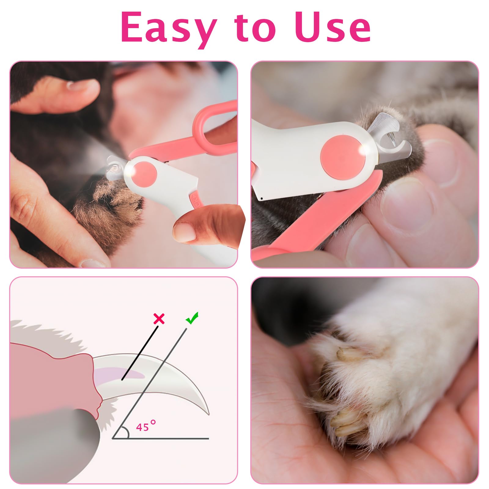 GuLuPets design ergonomique et sécurité renforcée lors de la coupe.