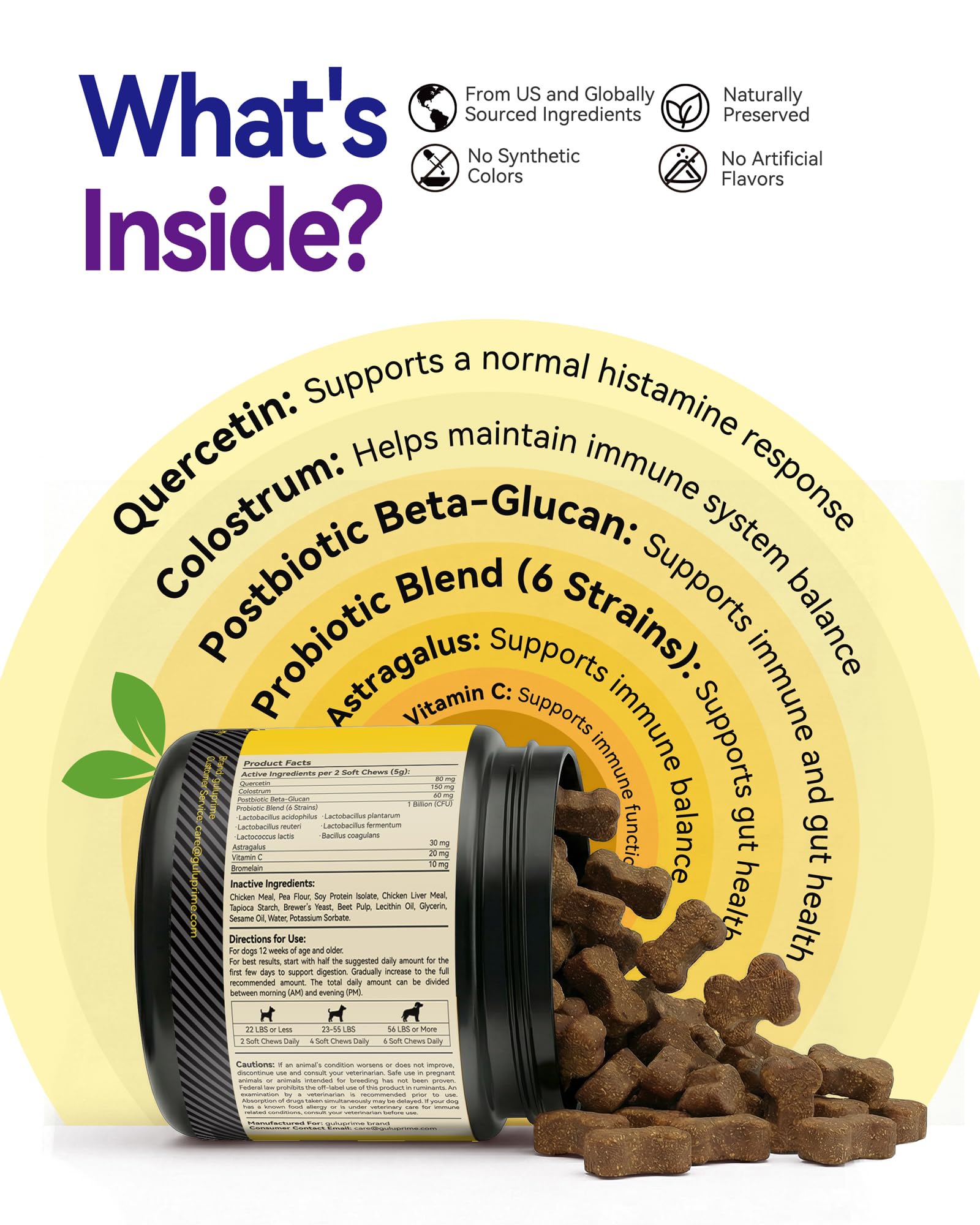 Guluprime quercetine-beta-glucane: nutriments pour un équilibre immunitaire.