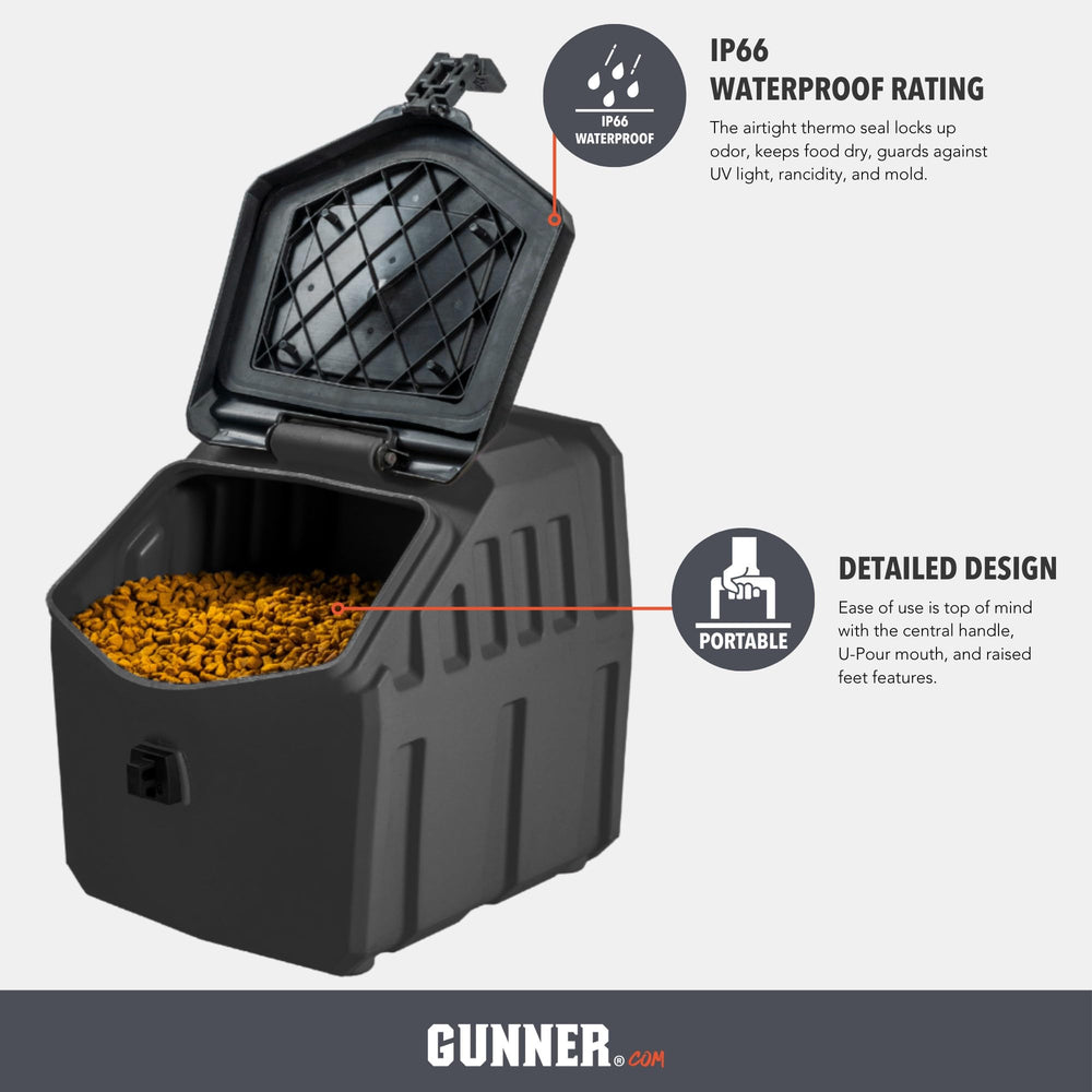 GUNNER boîte alimentation chien fabriquée aux États-Unis, qualité et savoir-faire locaux