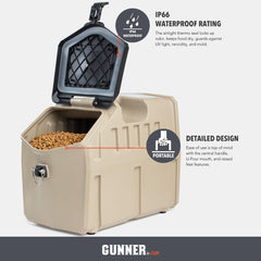 GUNNER conteneur-alimentation etanche IP66: protection contre poussière et intempéries.