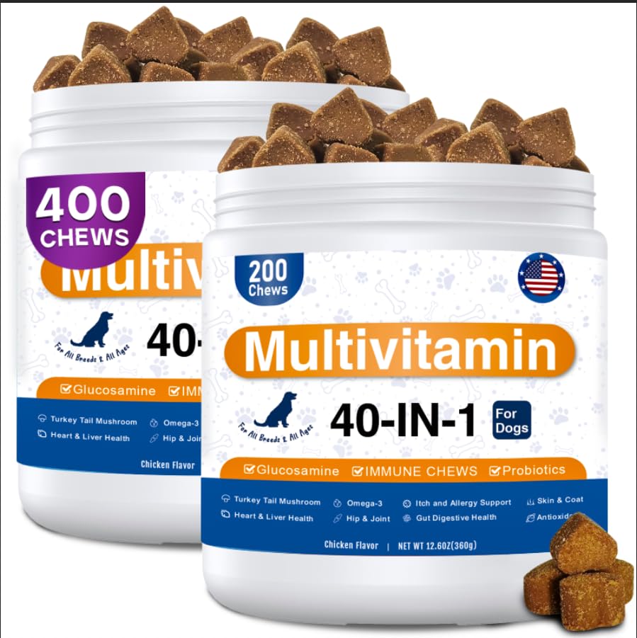 GuruAmi 40-en-1 pour chien - bouteille: soutien nutritionnel global.