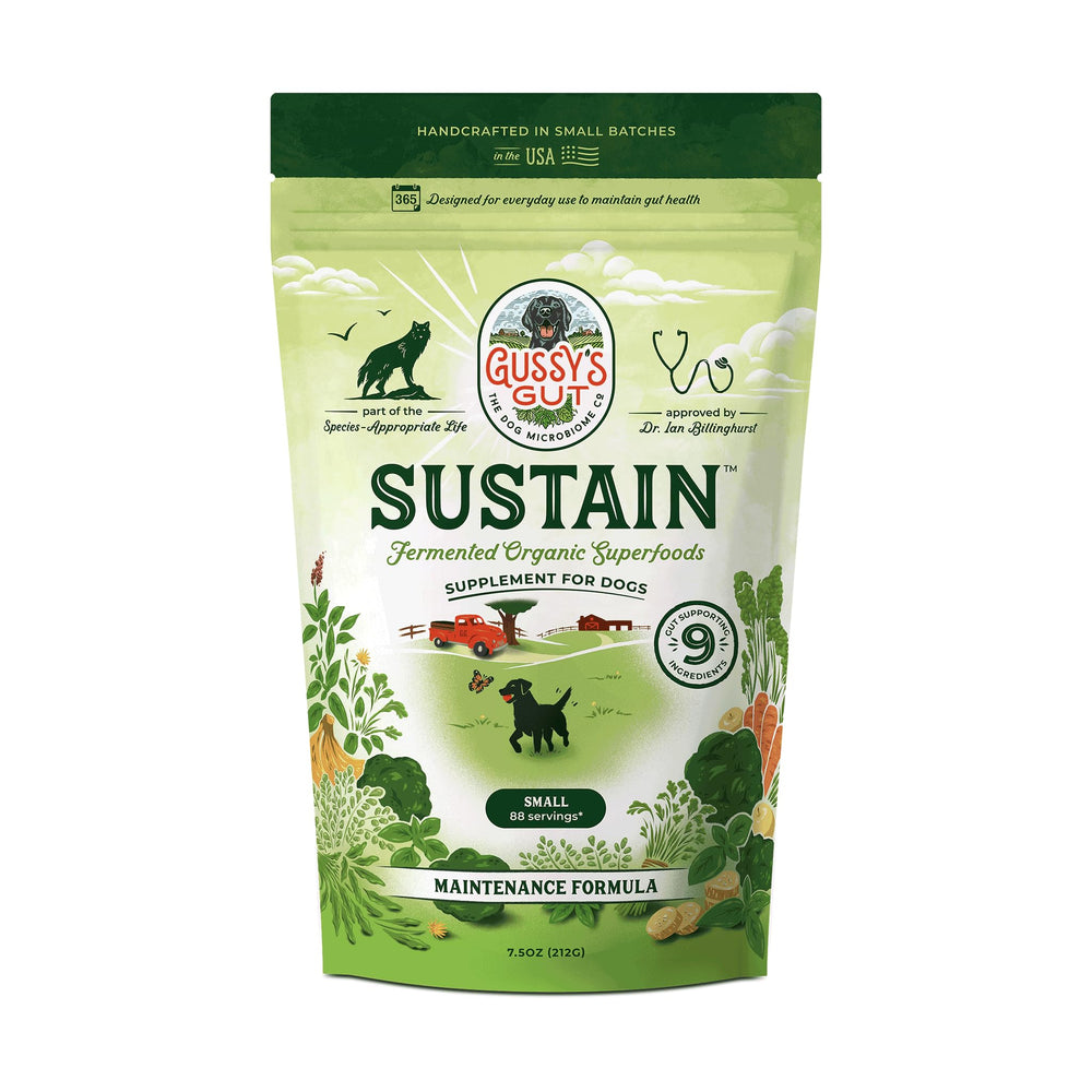 Gussy's Gut Sustain, poudre fermentée en action, favorise la digestion et les selles équilibrées.