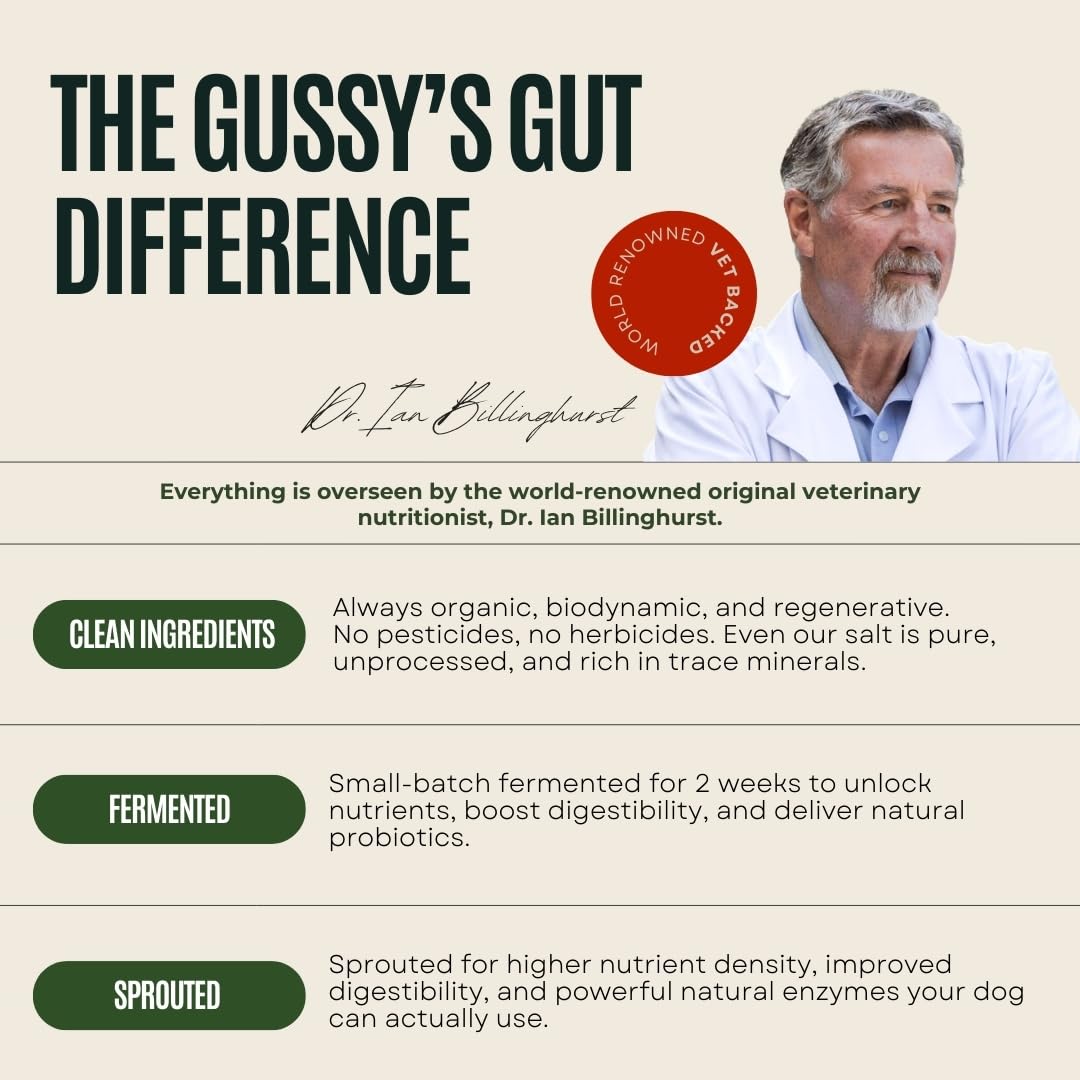 Gussy's Gut Sustain, sans pesticides ni herbicides, source durable et sûre.