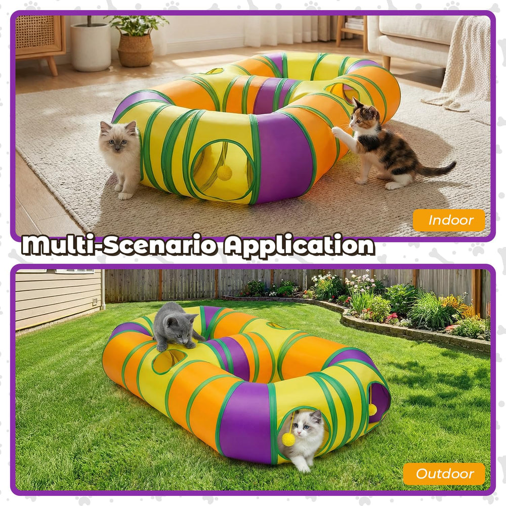 GUSTYLE tunnel-chat-lit-dodo-confortable, peut faire office de petit lit douillet.