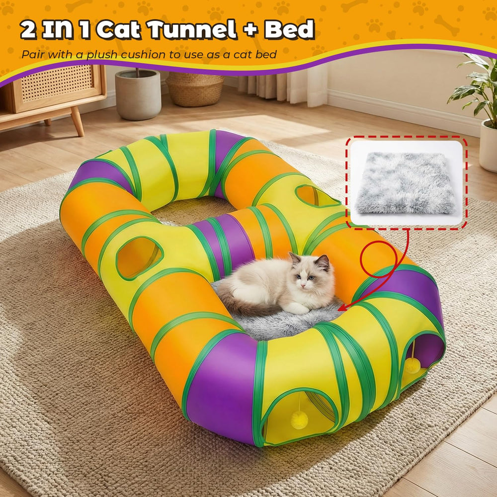 GUSTYLE tunnel-chat-usage-multi-animaux, idéal pour chats, lapins et petits compagnons.