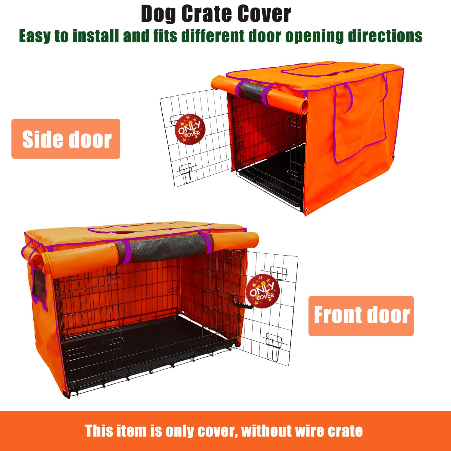 Guwamy housse cage chien 36 pouces côtés avec ouvertures pour ventilation.