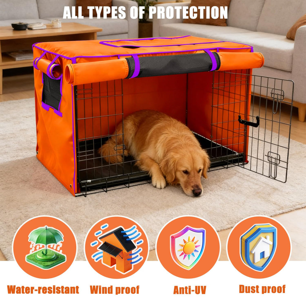 Guwamy housse cage chien 36 pouces zips sur quatre côtés pour ajustement facile.