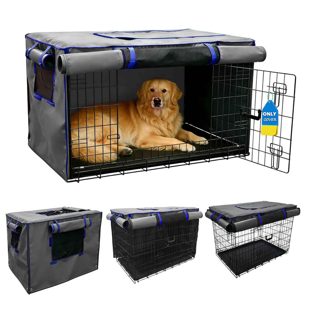 Guwamy : couverture de cage chien 42 pouces, vue avant, favorise le calme.