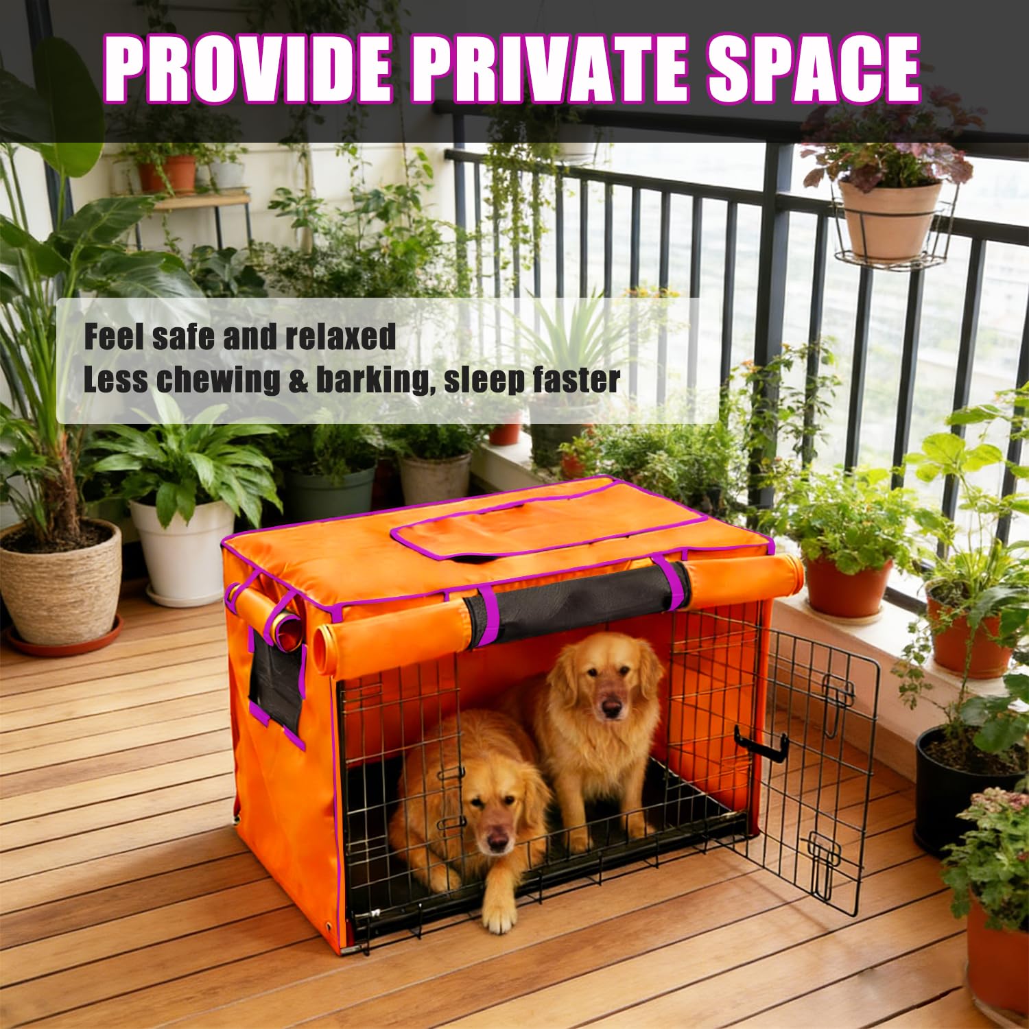 Guwamy couvre-cage chien 48 pouces ouvertes latérales et panneaux zippés