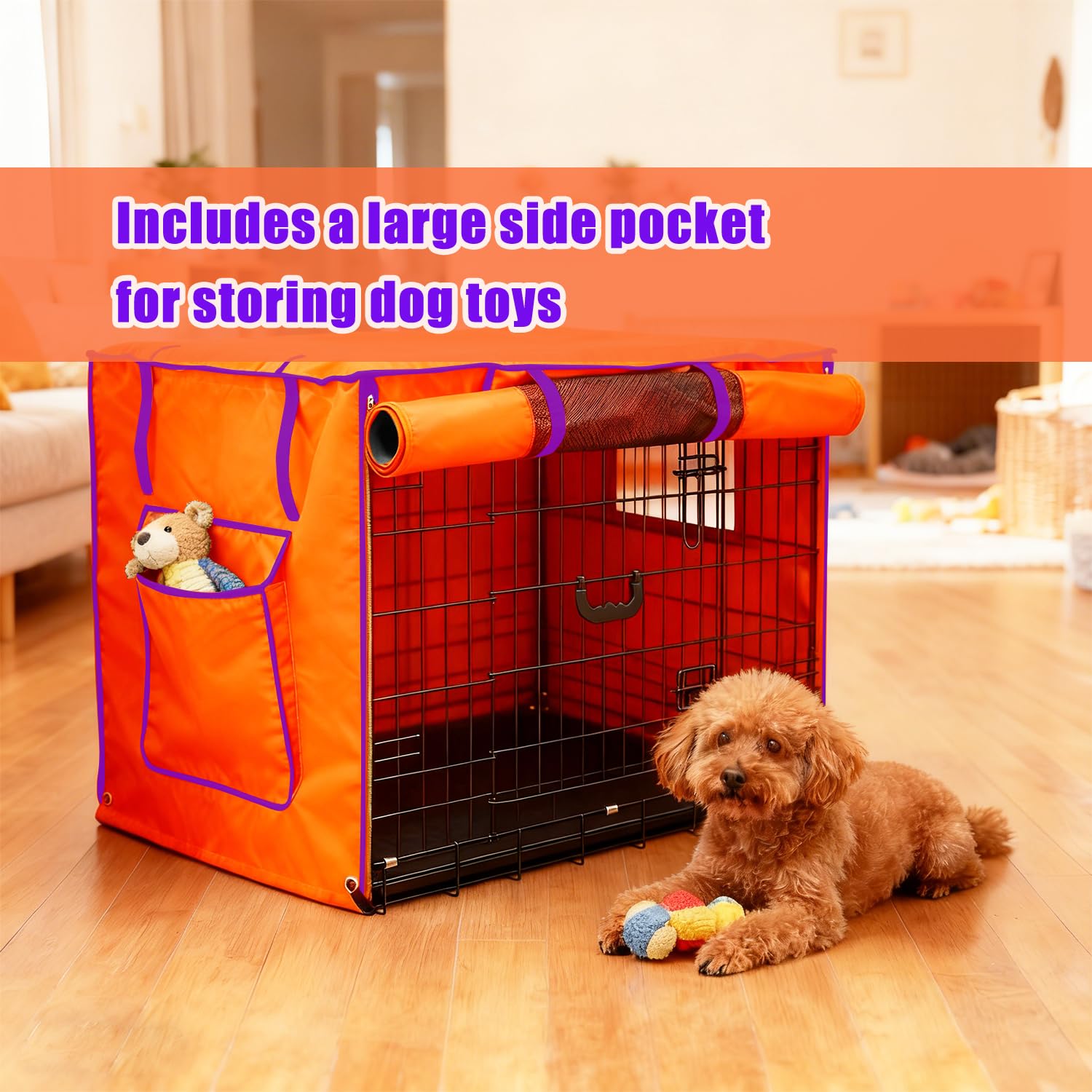 Guwamy couvre-cage chien 48 pouces ventilation frontale accès pratique