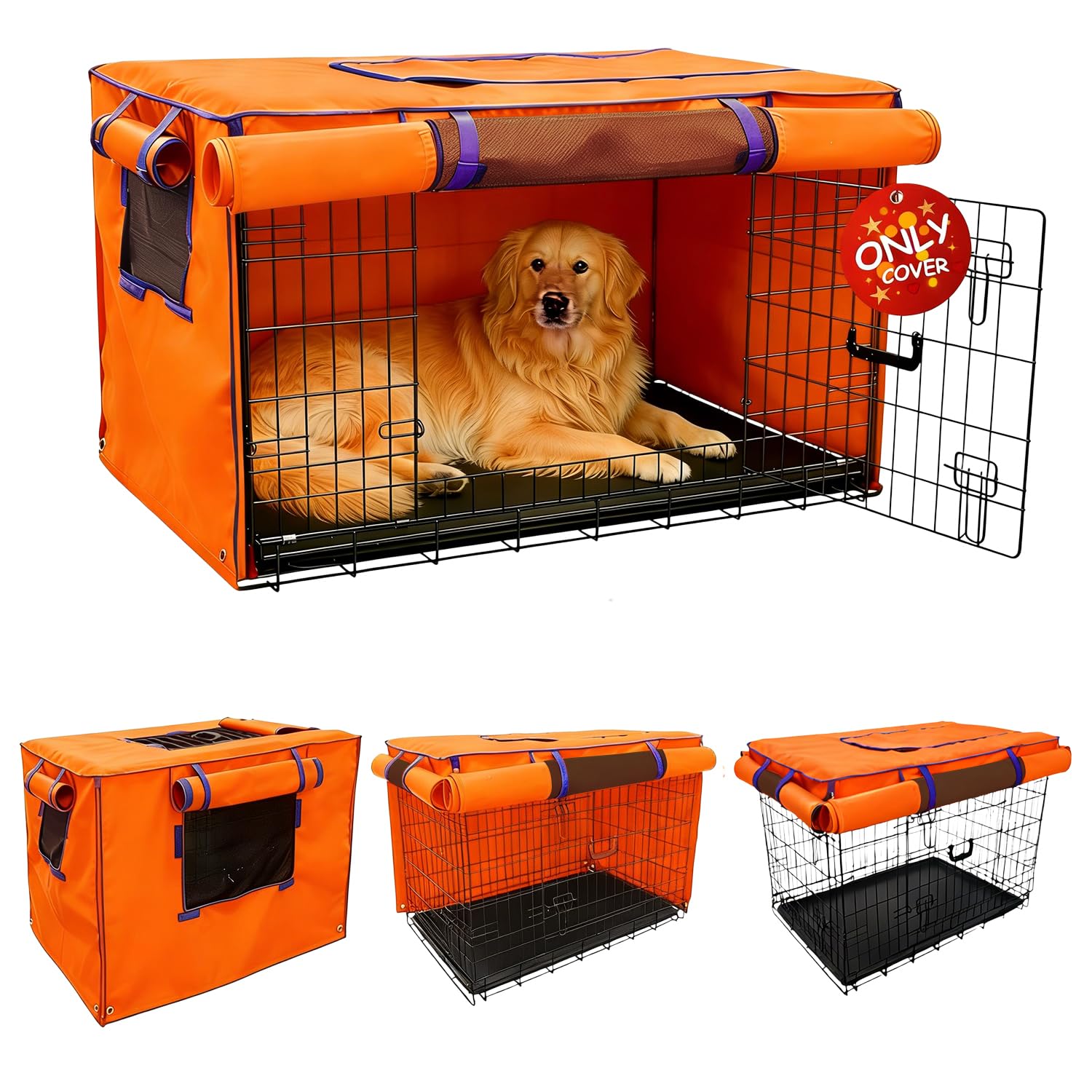 Guwamy couvre-cage chien 48 pouces volets opaques pour intimité